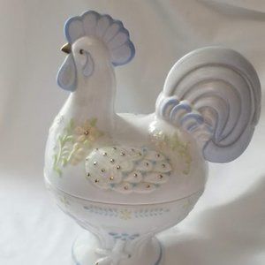 COPY - Lenox “Sunny Morning Rooster Box" 2004 Fine Porcelain Trinket Box Figuri…